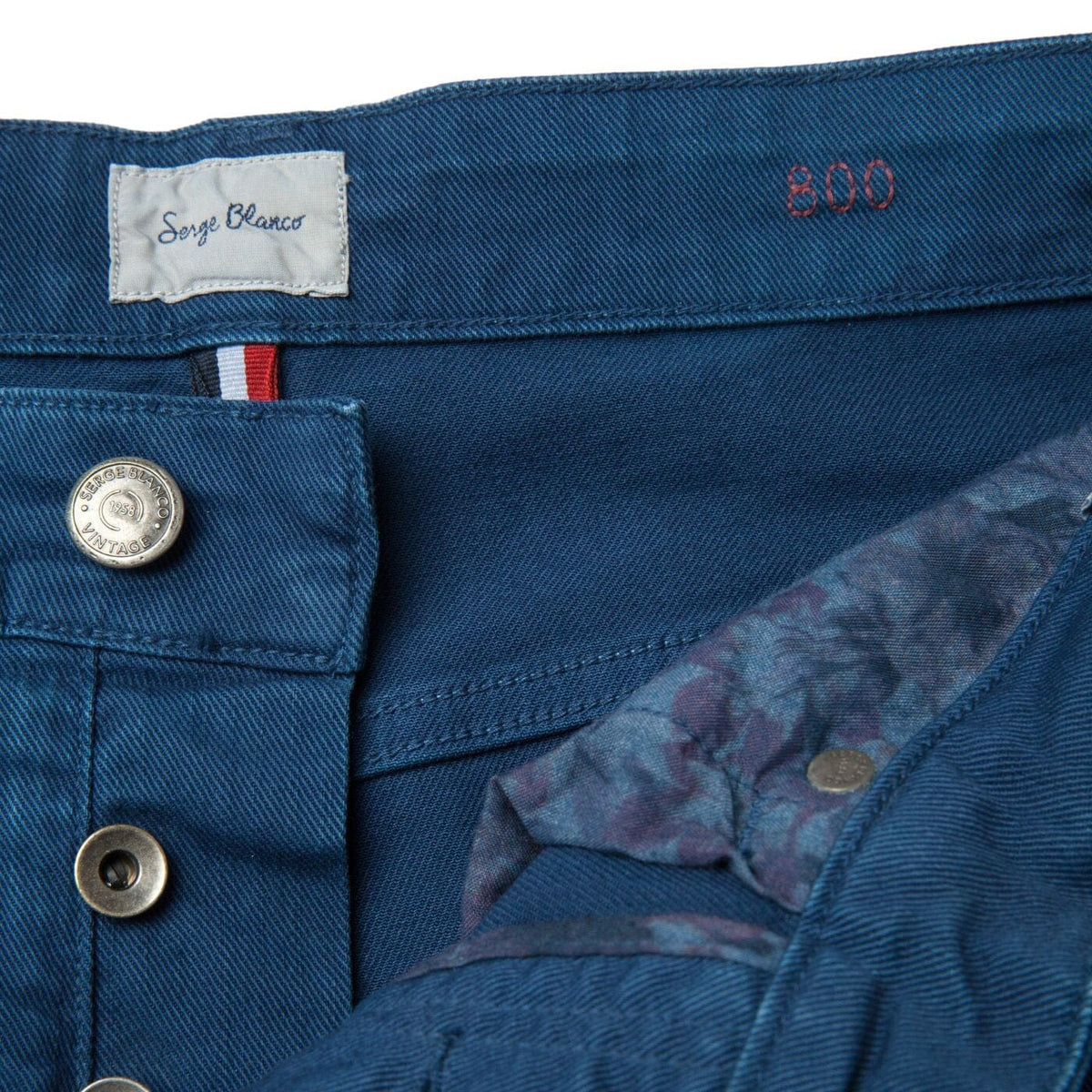 Indigo stretch canvas pants