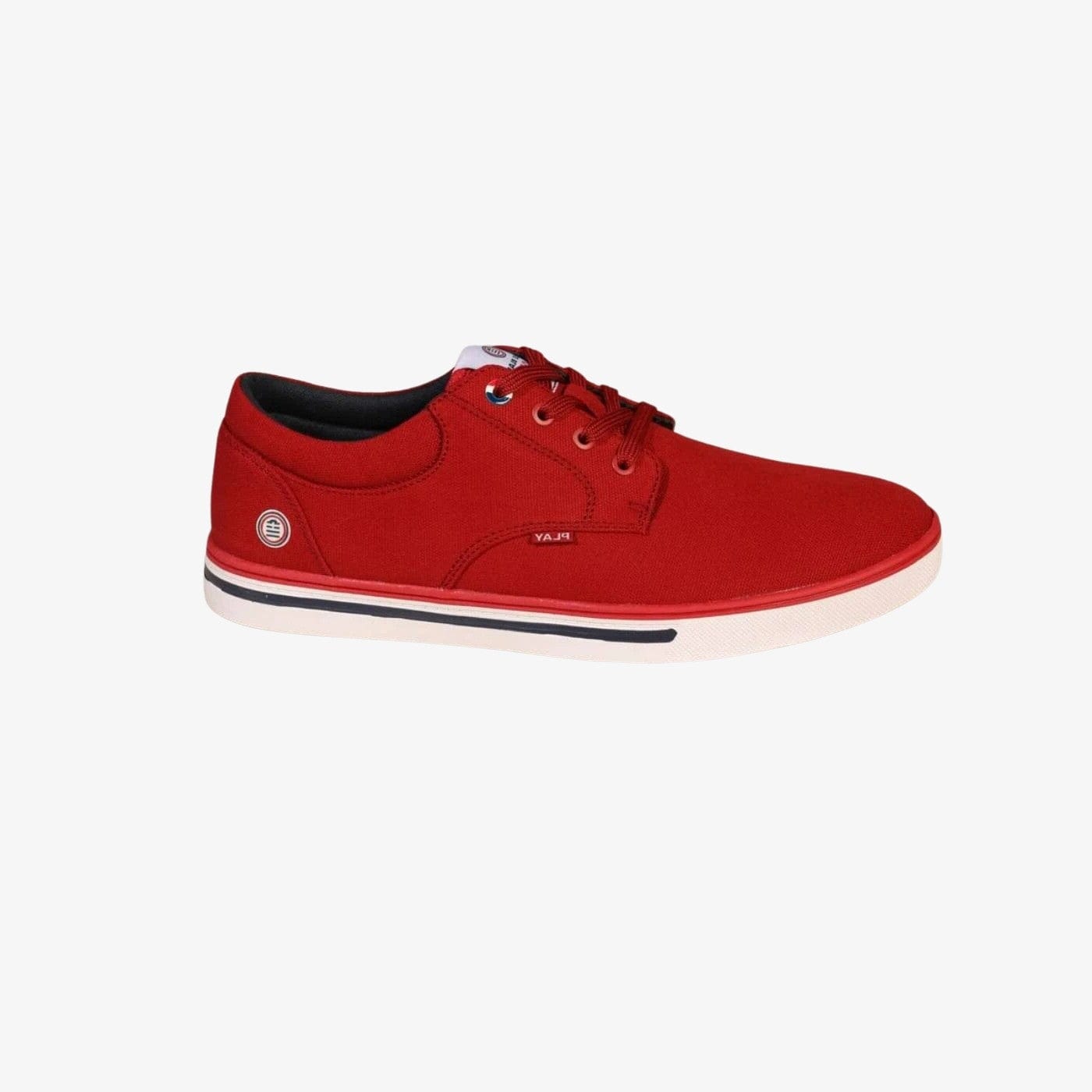 Red canvas tennis shoes