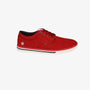 Red canvas tennis shoes