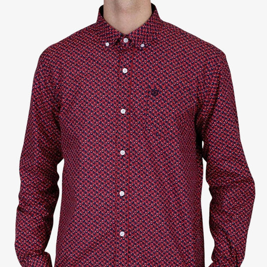 Poplin shirt with patchwork print