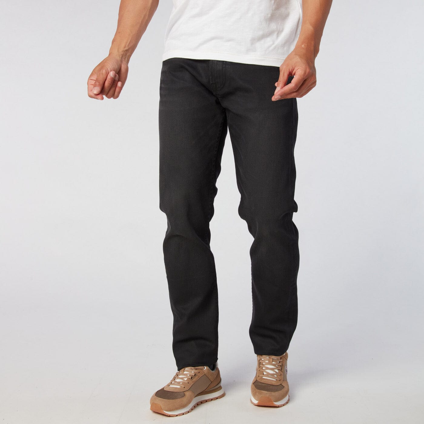 Faded 5-pocket straight-leg jeans 335 Powertwist black