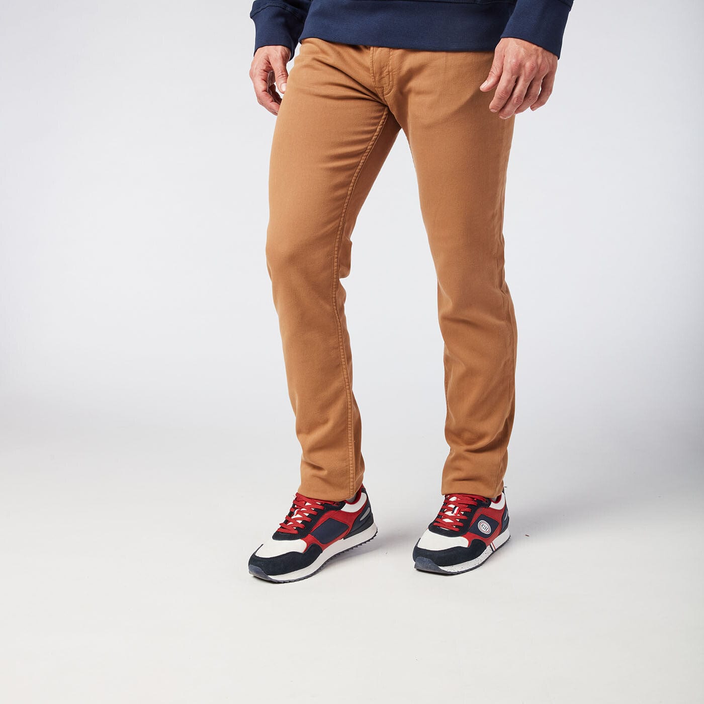 Men's beige slim-fit 5-pocket pants 325 Powertwist