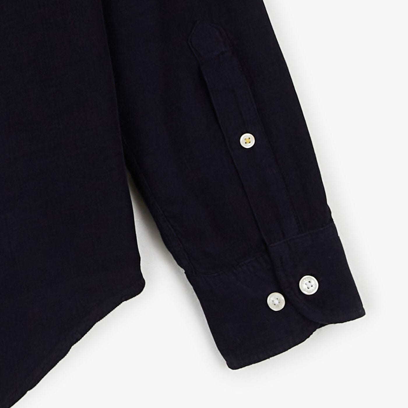 Dark blue solid long-sleeved shirt