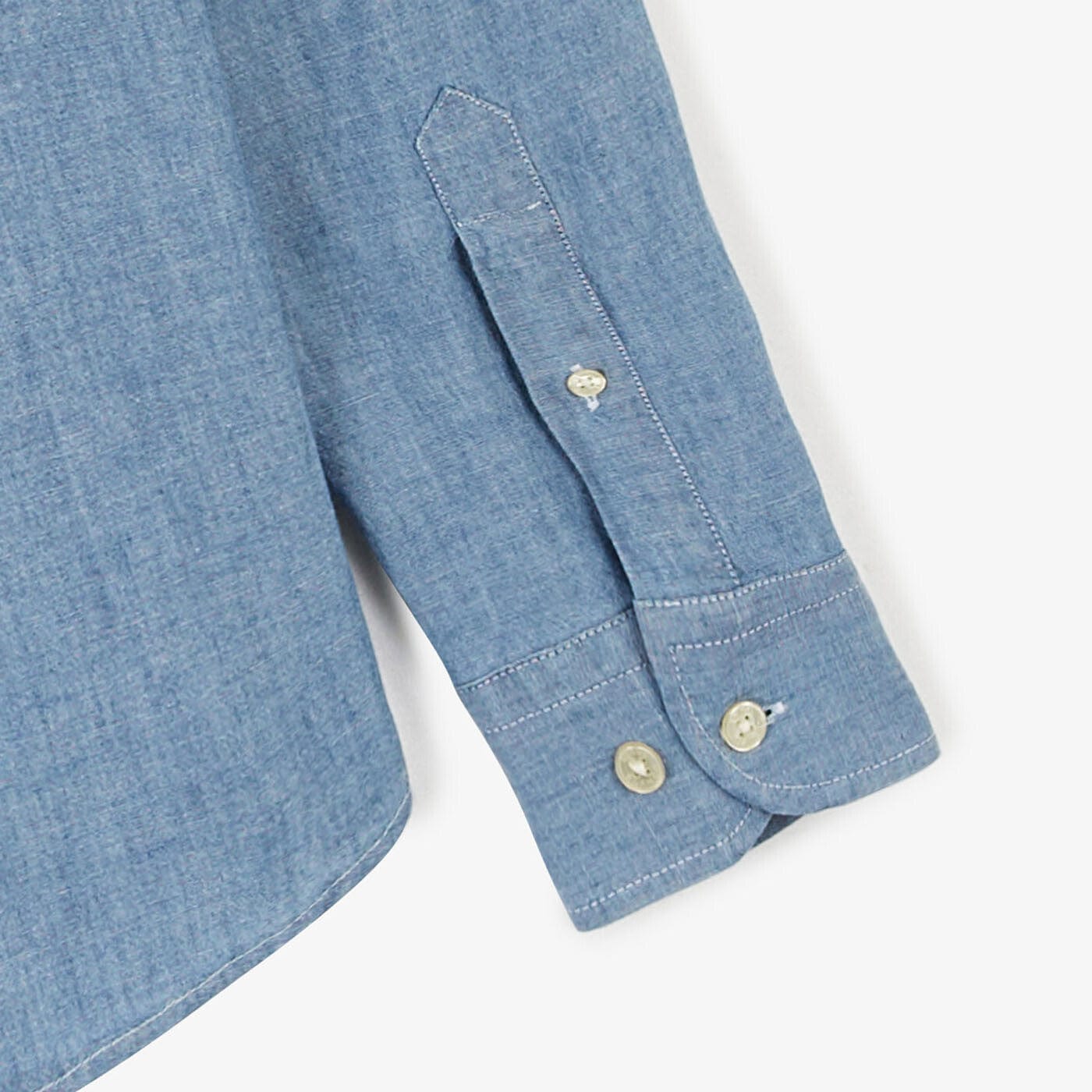 Long-sleeved chambray shirt