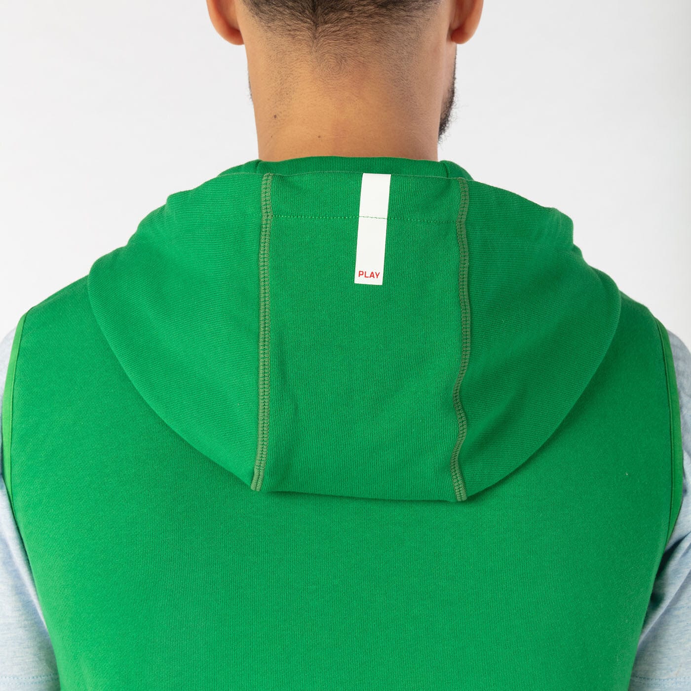 PLAY grass green sleeveless down jacket