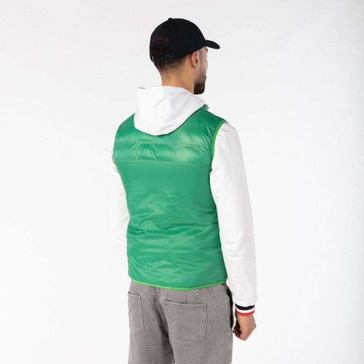 PLAY grass green sleeveless down jacket