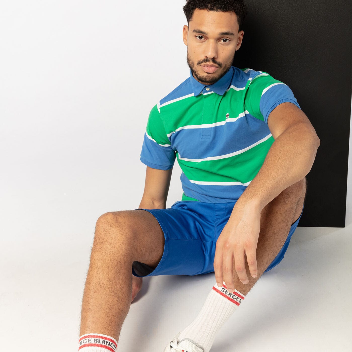 PLAY short-sleeved polo shirt with tricolor stripes