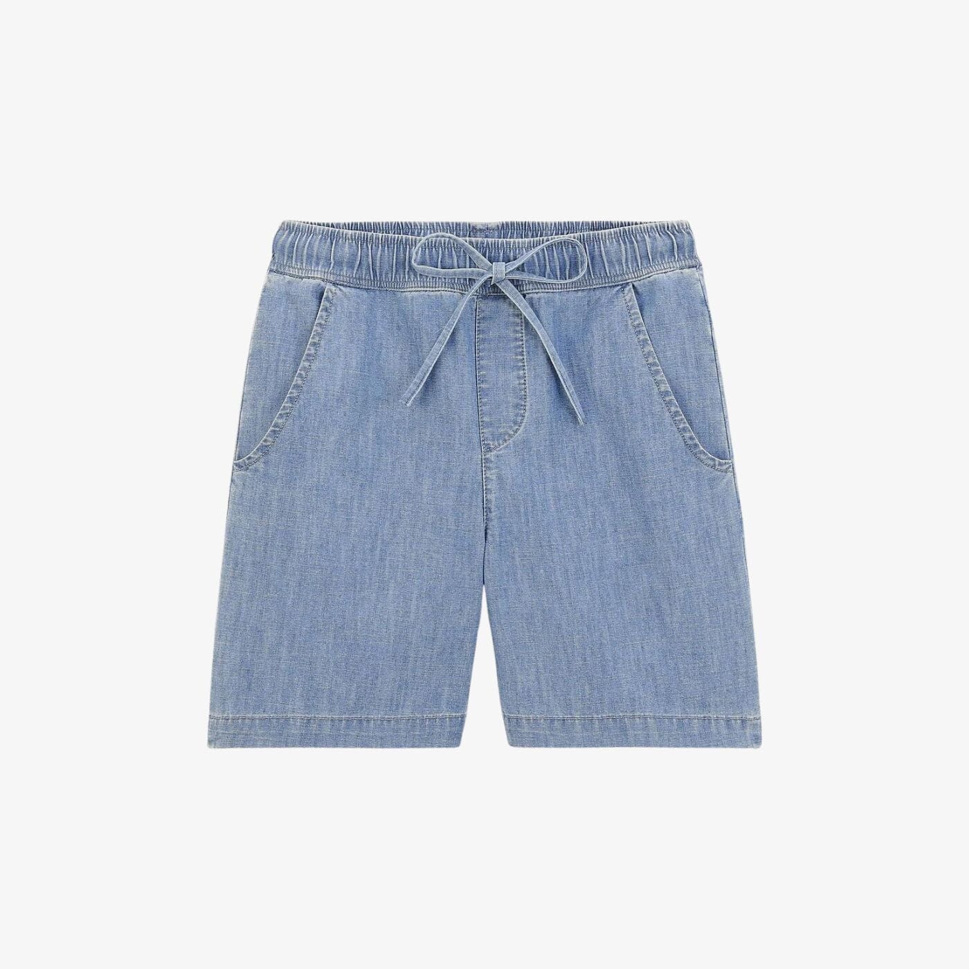 Junior denim elastic waist Bermuda shorts