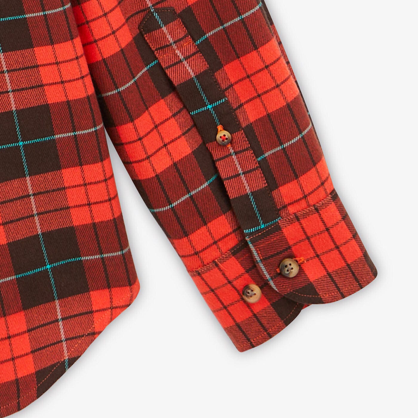 Sienna long-sleeved cotton plaid shirt