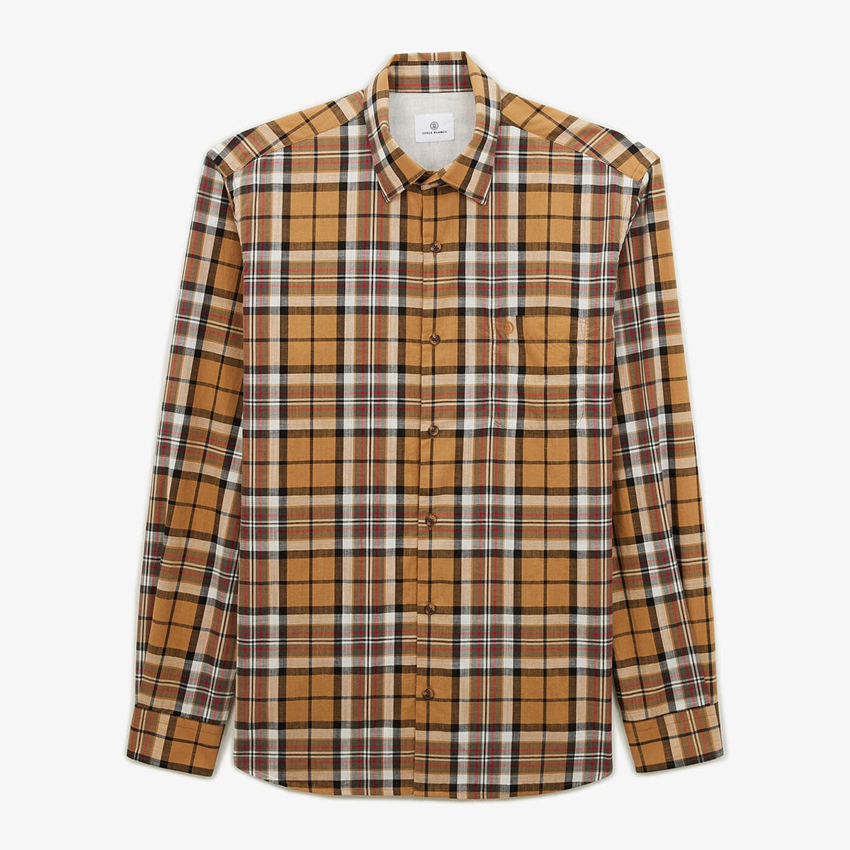 Regular brown plaid shirt
