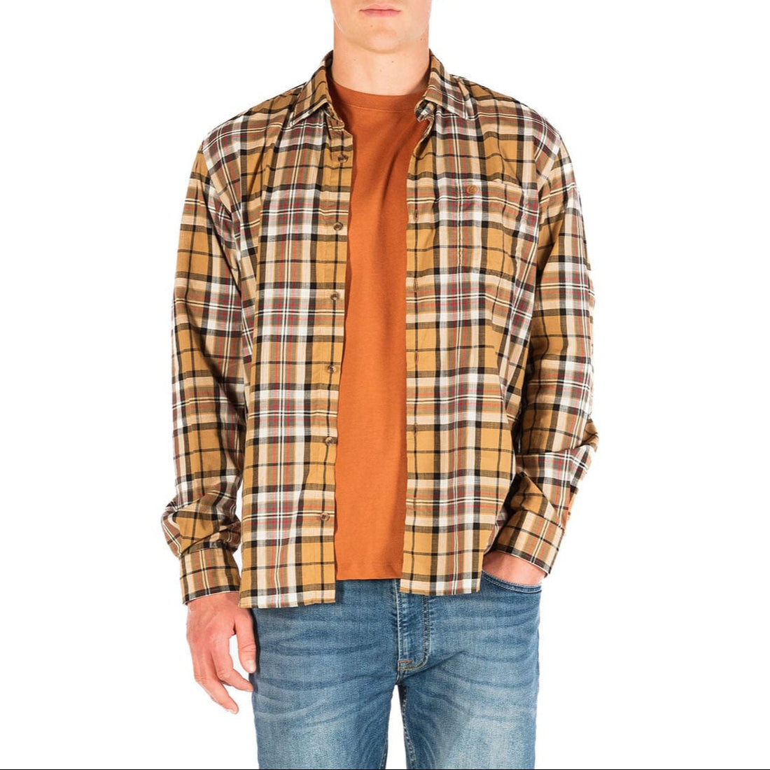 Regular brown plaid shirt