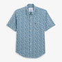 Regular fit short-sleeved shirt in azure blue with floral print