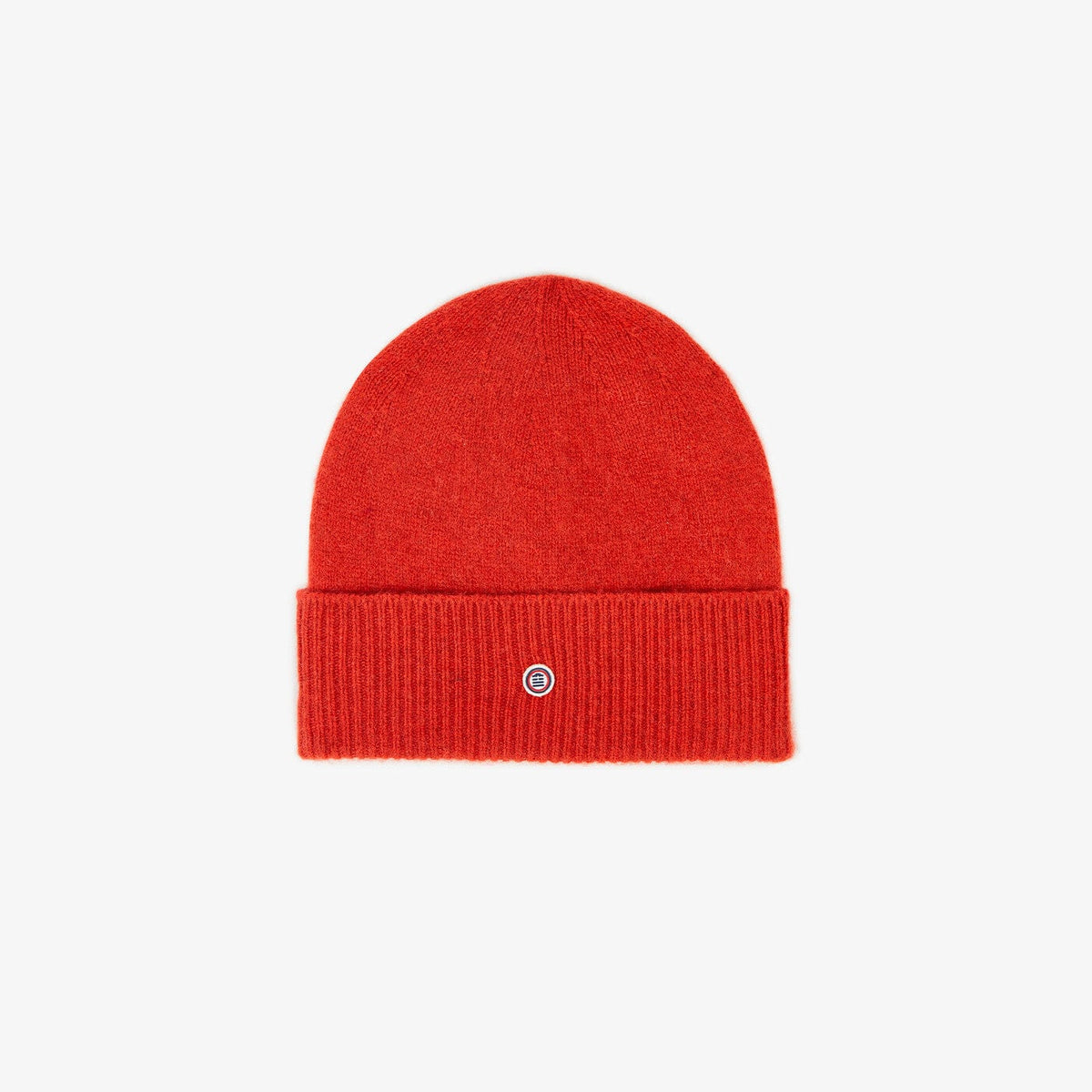 Plain orange flecked wool beanie