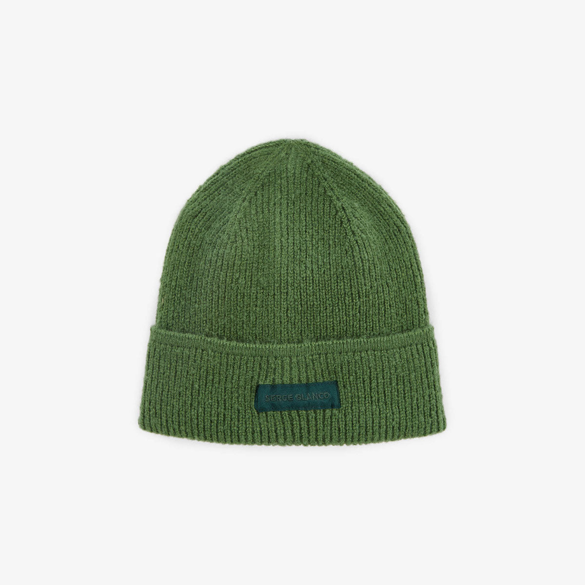 Men's plain pine green turn-up cap SERGE BLANCO