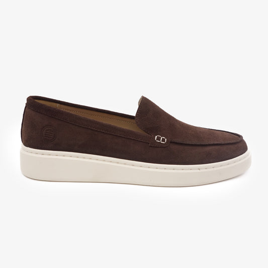 Kentucky moccasin in chocolate brown nubuck leather