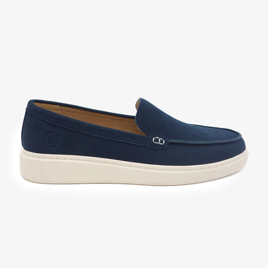 Kentucky moccasin in navy blue nubuck leather