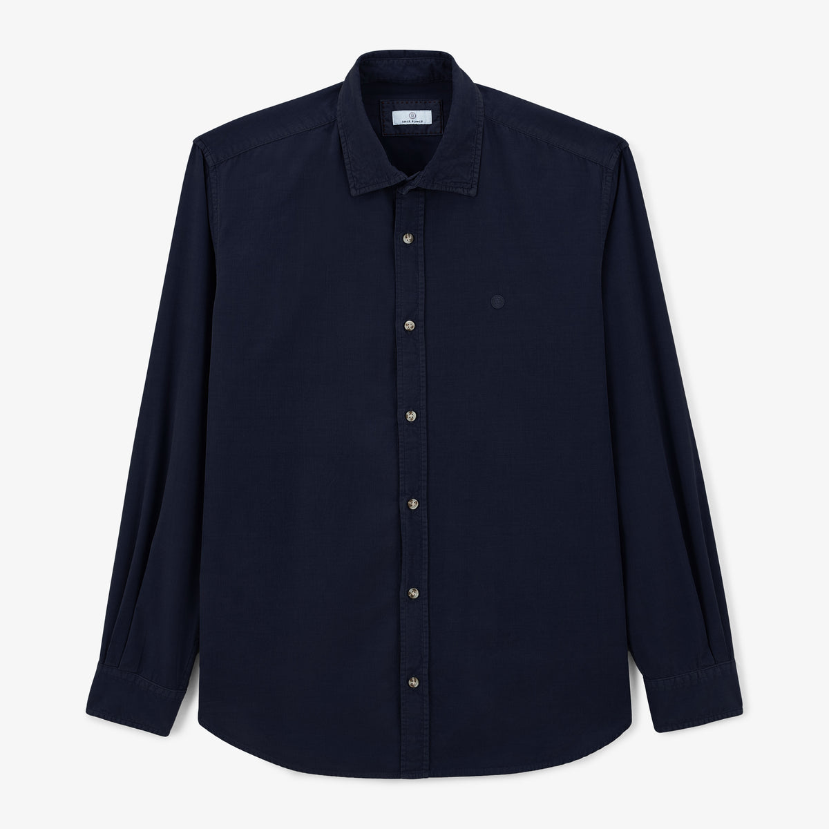 Charles shirt in navy blue velvet for men, serge blanco