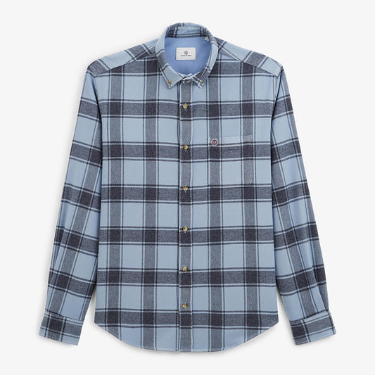 Blue aviator plaid shirt
