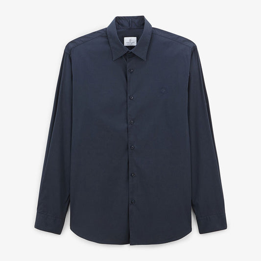 Plain dark blue long-sleeved shirt
