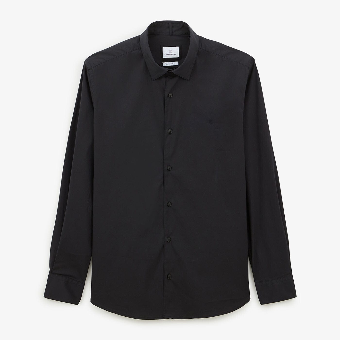 Plain black long-sleeved shirt 