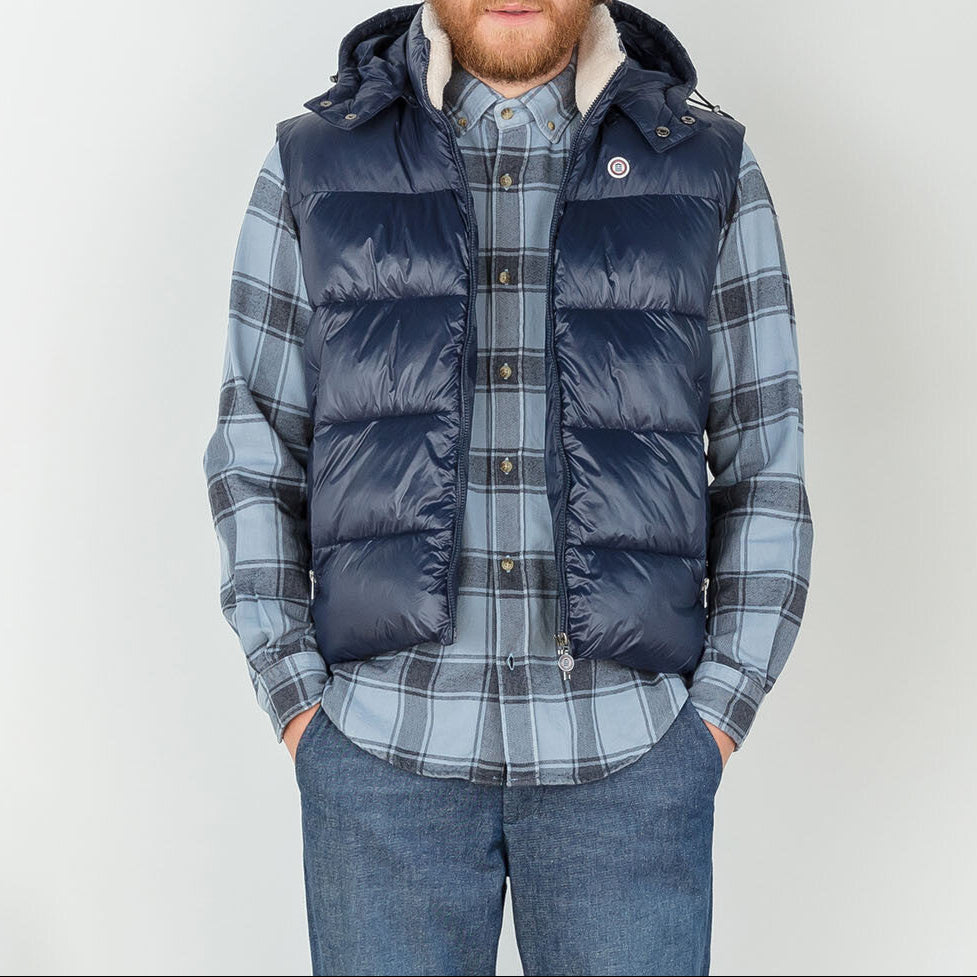 Blue aviator plaid shirt