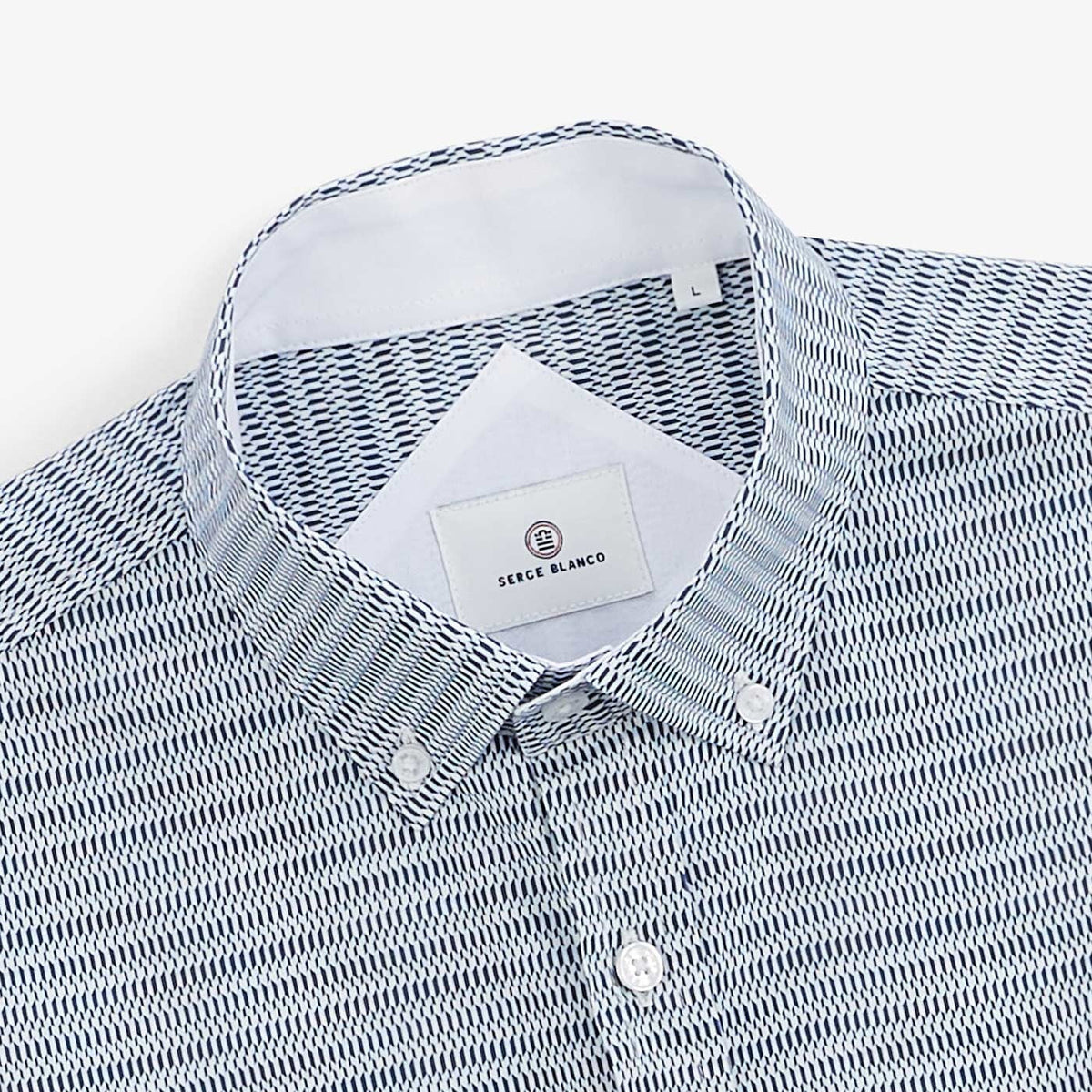 Dark blue printed shirt