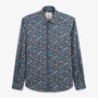 Indigo blue floral print shirt