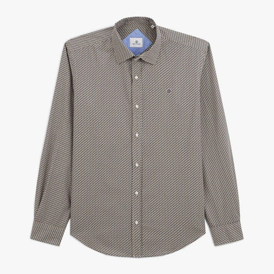 Dark blue geometric print shirt