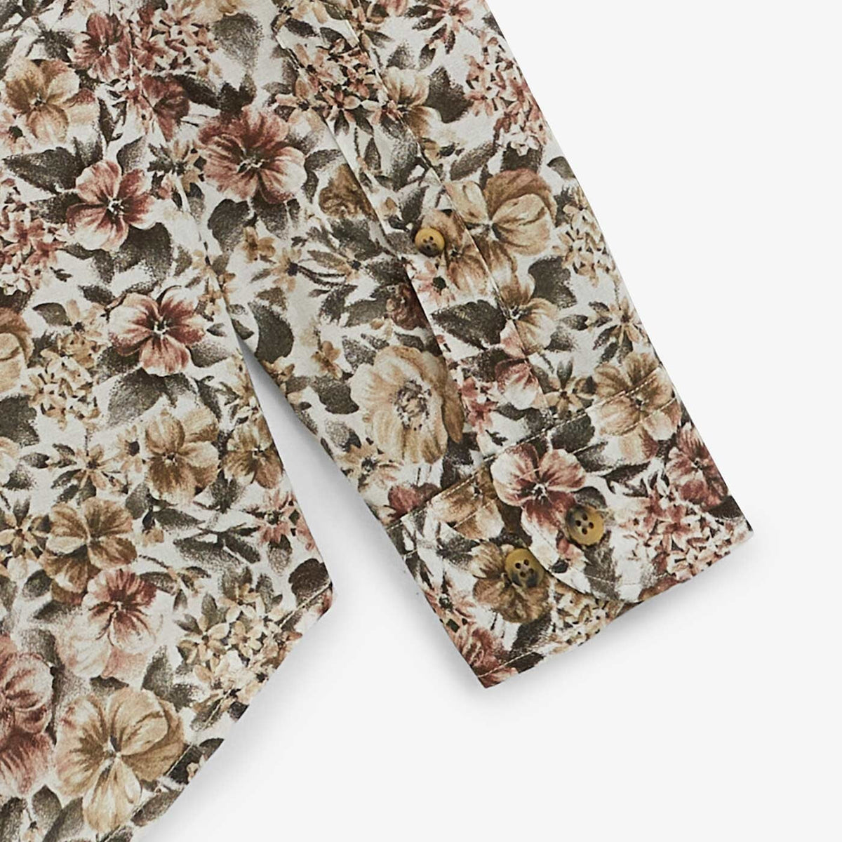 SERGE BLANCO men's military green floral long-sleeved cotton shirt