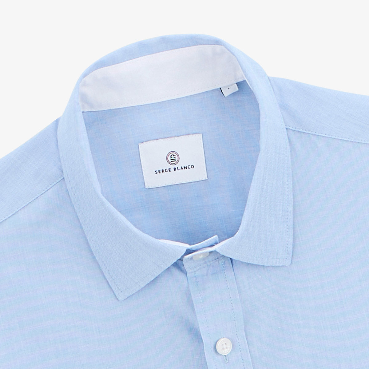 Charles men's sky blue cotton long-sleeved shirt SERGE BLANCO