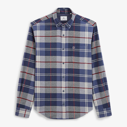 Dark blue plaid shirt