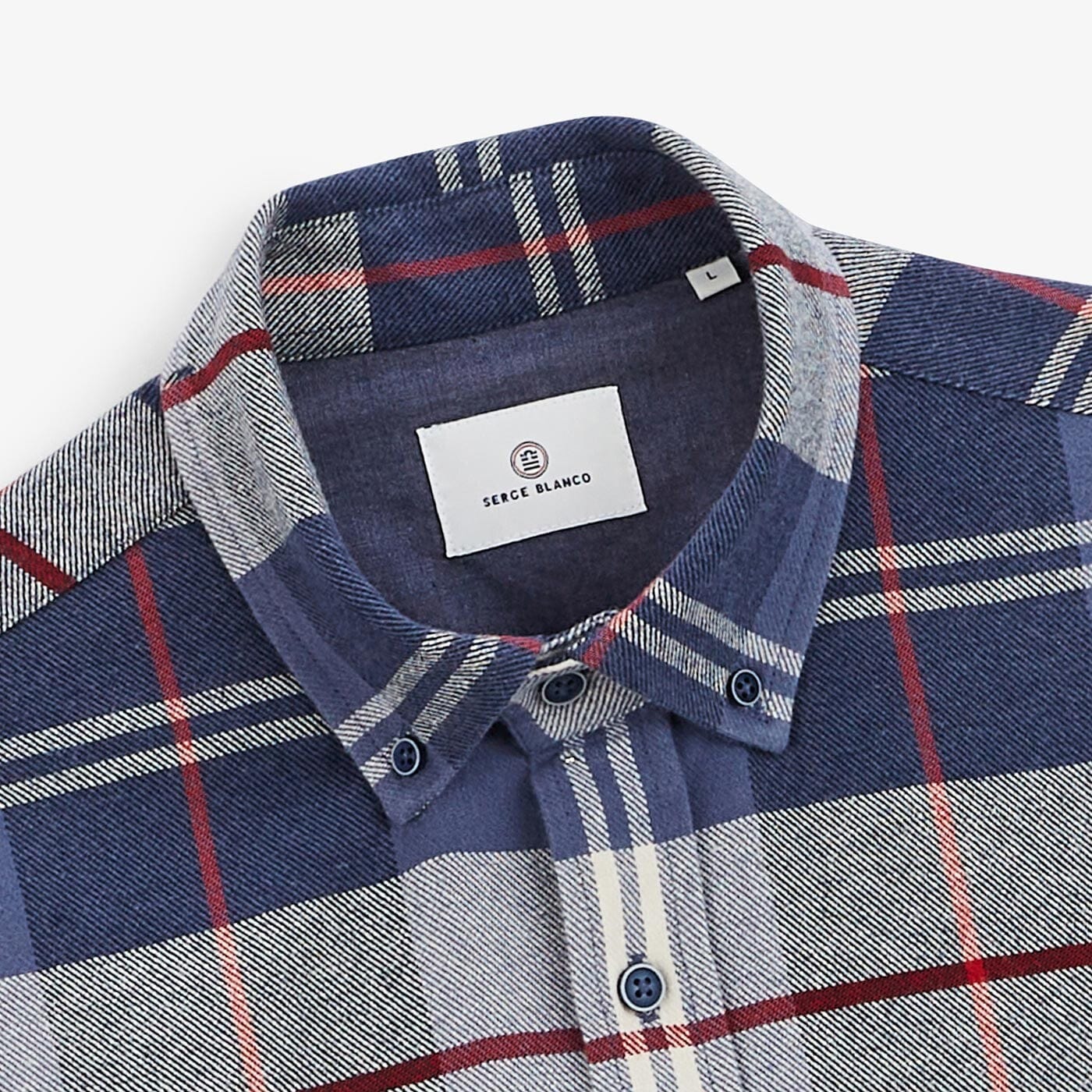 Dark blue plaid shirt