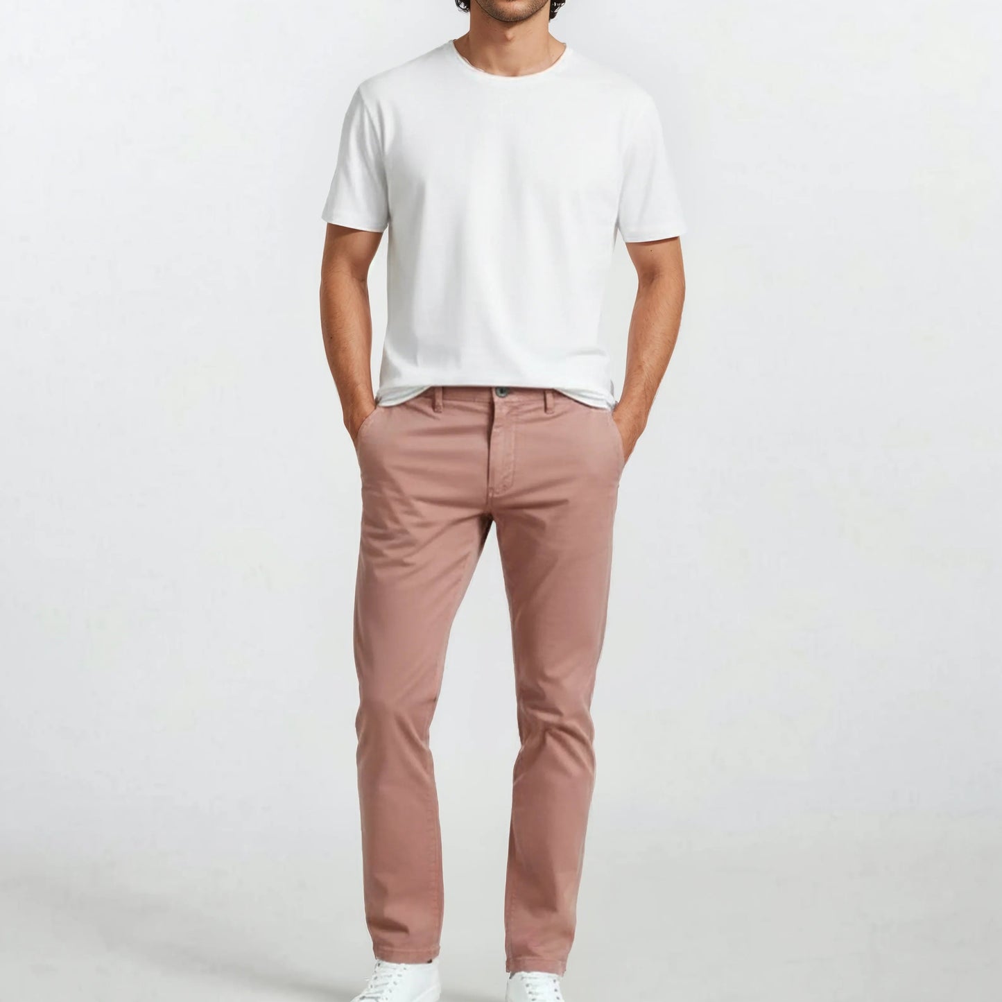 Chino 702 straight cut comfort nude pink men's cotton serge blanco