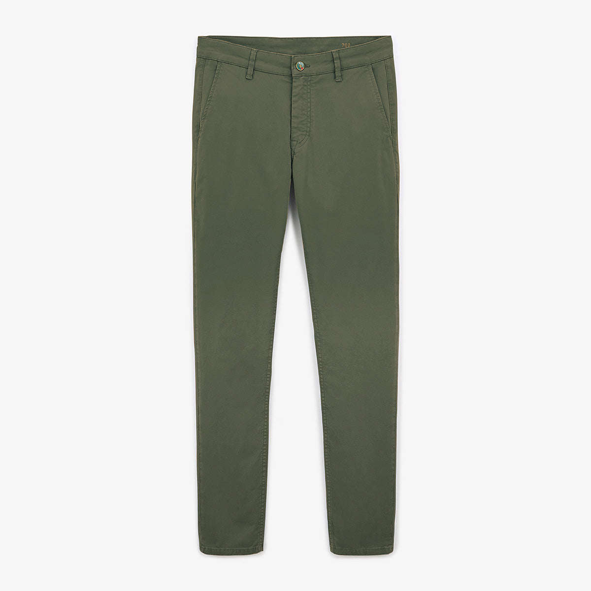 Chino 702 straight cut comfort military green cotton men's serge blanco