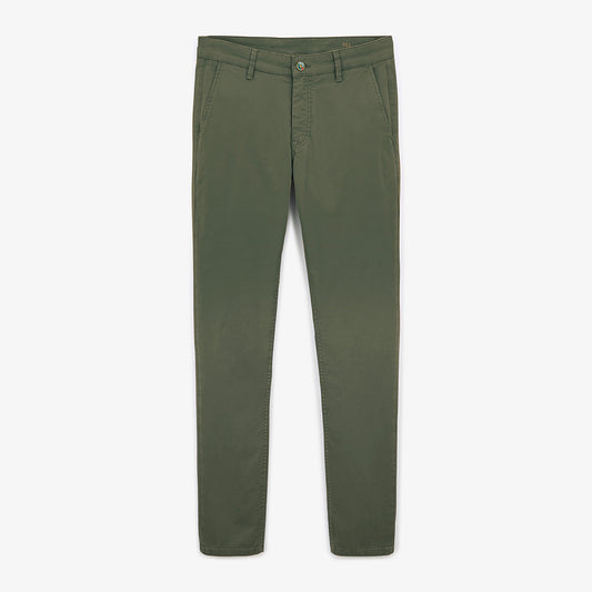 Chino 702 straight cut comfort military green cotton men's serge blanco