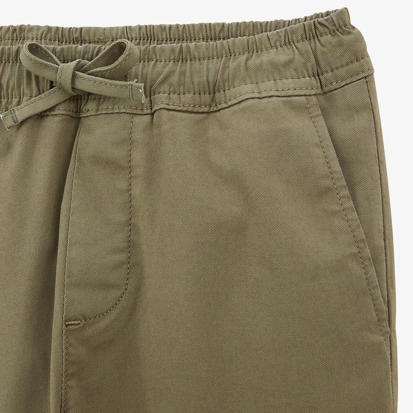 Chino 734 Junior with elastic waistband in military green