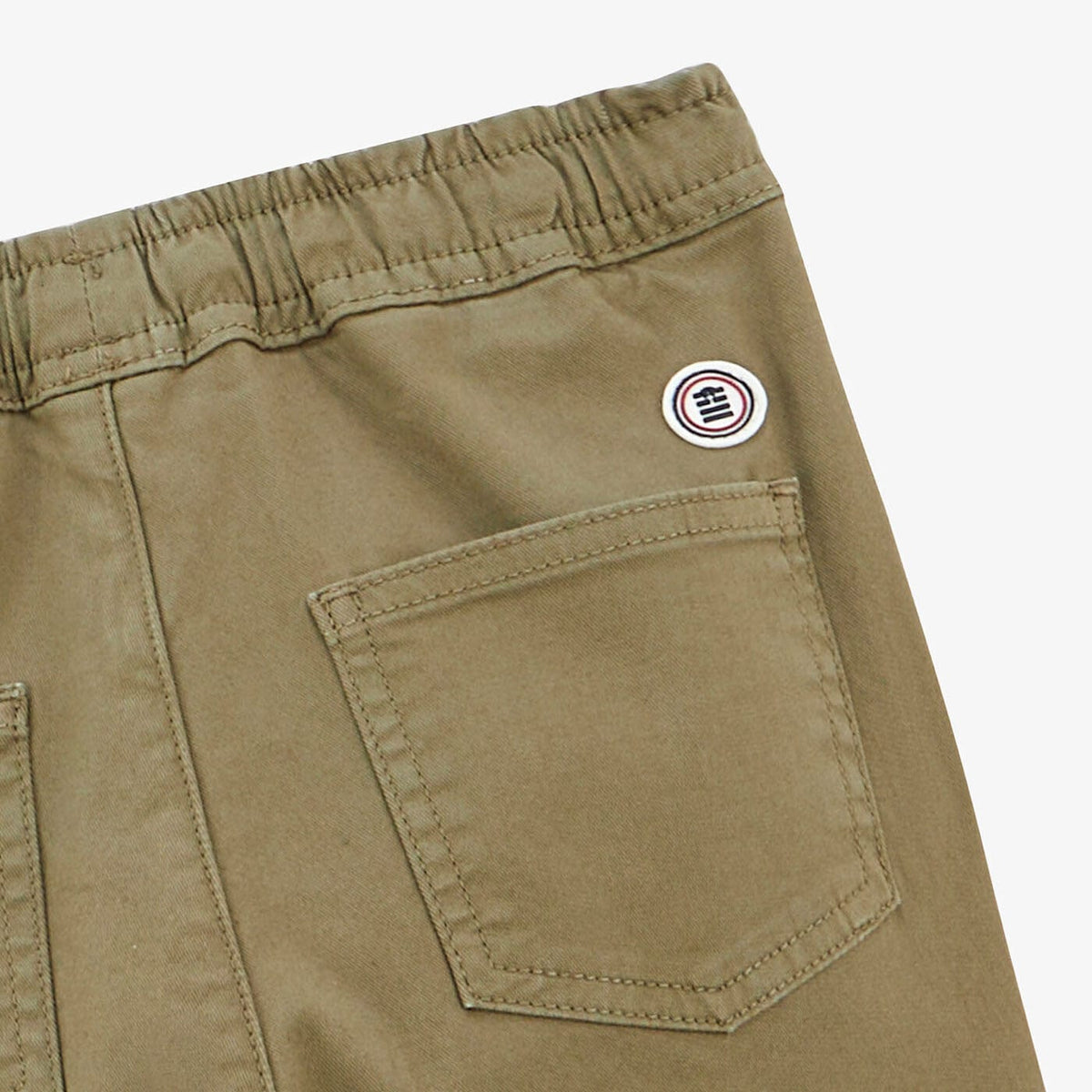 Chino 734 Junior with elastic waistband in military green