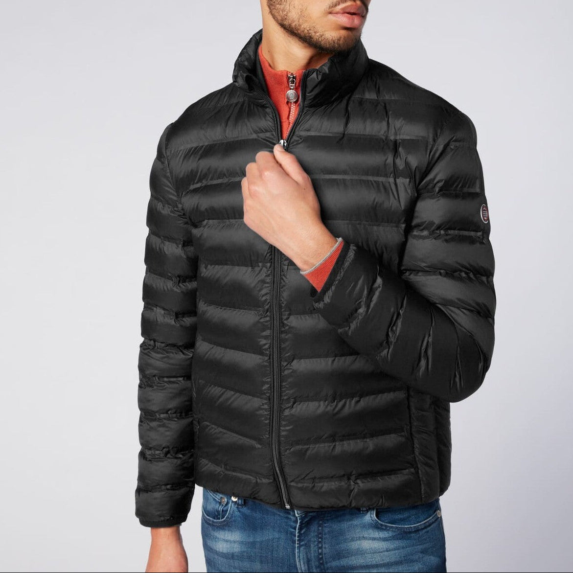 Men's Piumino long-sleeved black down jacket