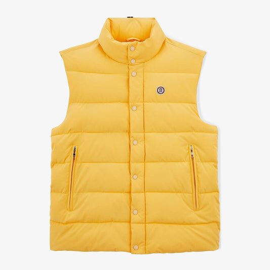 Yellow quilted down jacket for men with snap buttons and zippered pockets Morzine