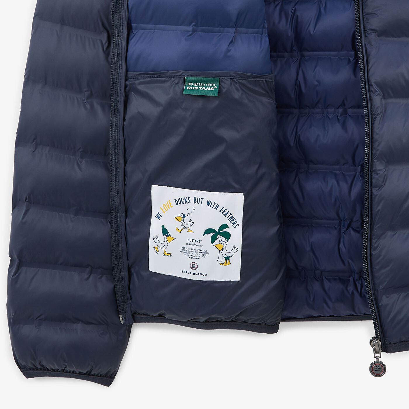 Navy blue long-sleeved Piumino down jacket