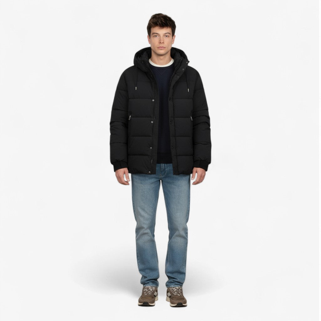 Men's dark blue Tignes down jacket, men's serge blanco
