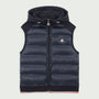 Navy blue quilted fleece hooded jacket