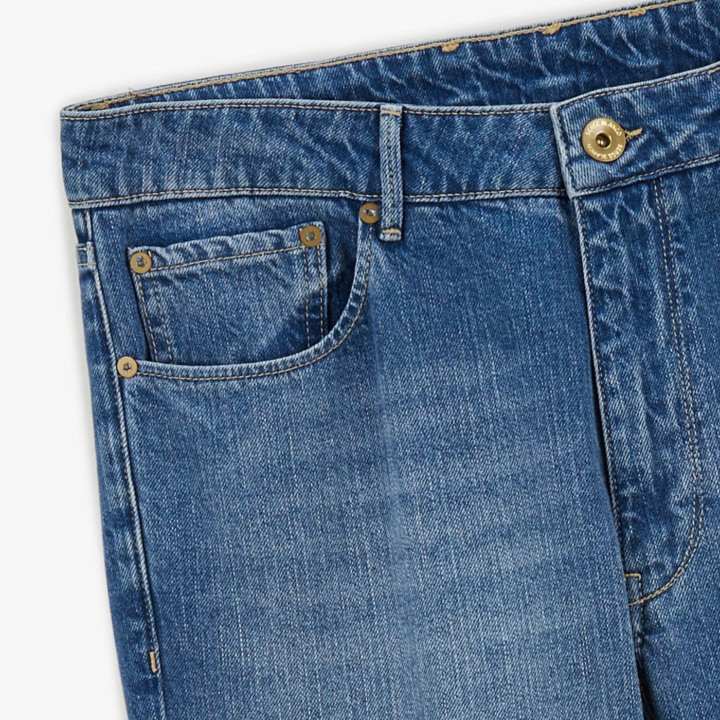 Jean 331 tapered fit in raw blue cotton men's serge blanco