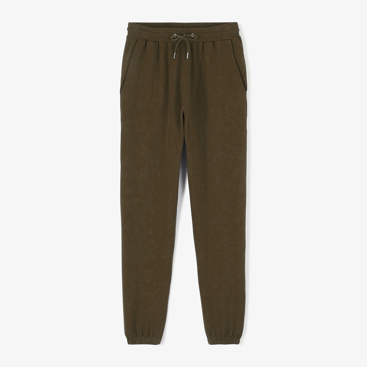 Men's coffee brown brushed cotton fleece jogging pants SERGE BLANCO