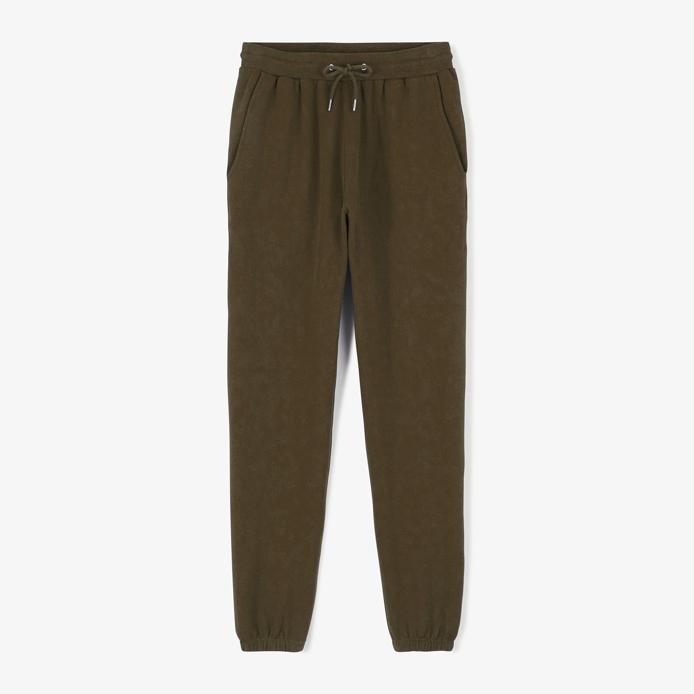 Men's coffee brown brushed cotton fleece jogging pants SERGE BLANCO