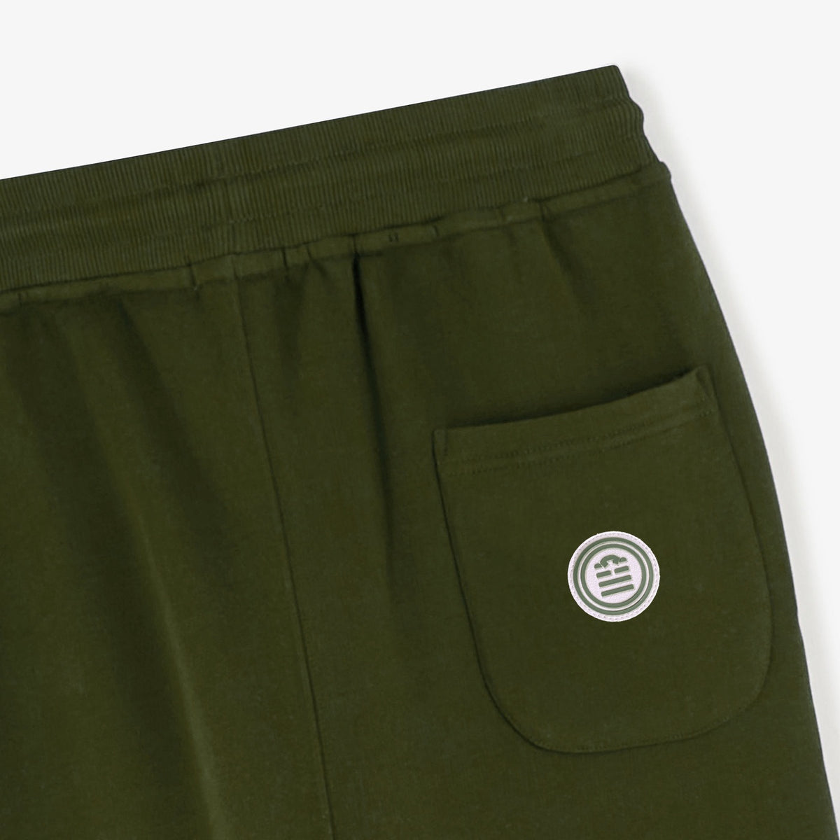 Men's army green brushed cotton fleece jogging pants SERGE BLANCO
