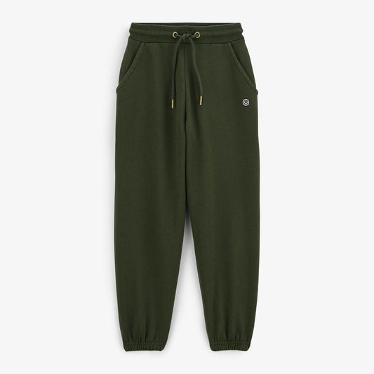 Paolo SERGE BLANCO boys' elasticated jogging pants in English green cotton