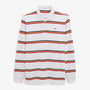 Landen white striped long-sleeved men's rugby shirt in serge blanco cotton