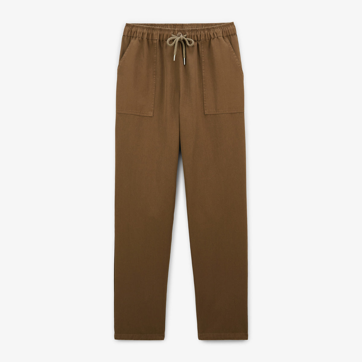 550 cotton pants, wide cut, elastic waistband, brown shitake, men's SERGE BLANCO