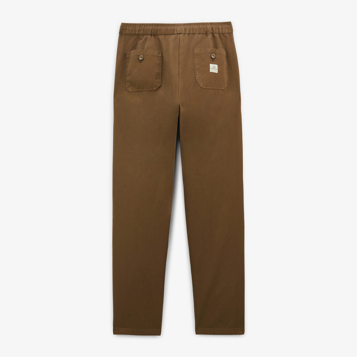 550 cotton pants, wide cut, elastic waistband, brown shitake, men's SERGE BLANCO